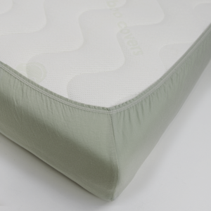 Przescieradlo bambusowe zielone naroznik - Materac dla dziecka i niemowlaka