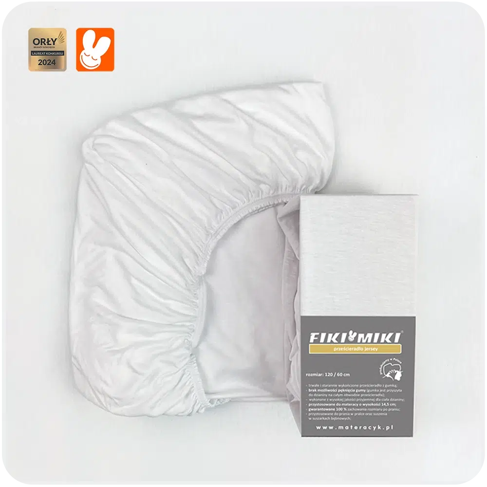 Prześcieradło Jersey Białe