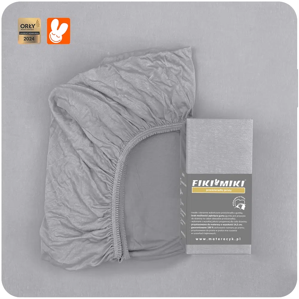 Prześcieradło Jersey Szare