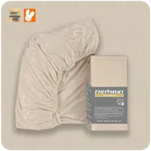 Przescieradlo jersey bezowekostkakrolikorly kopia - Materac dla dziecka i niemowlaka