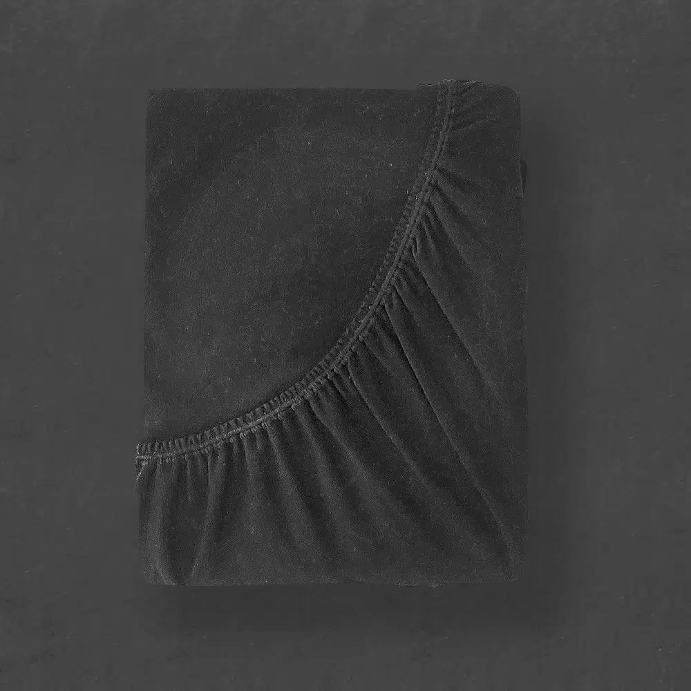 Prześcieradło Jersey Bawełna Czarne