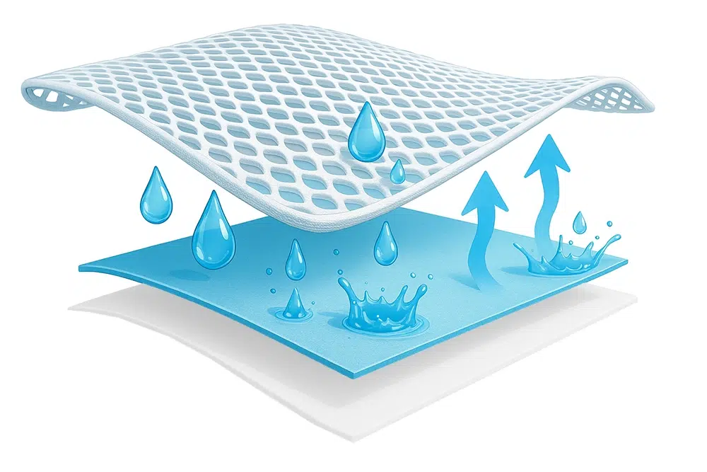 Ochraniacz ClimaSoft 3D - Materac dla dziecka i niemowlaka ClimaSoft 3D, ochraniacz wodoodporny - przekrój