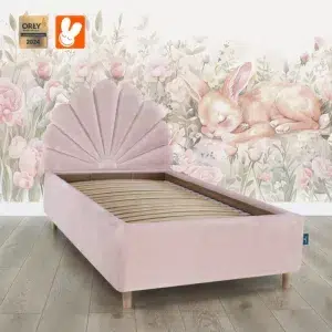 Lozko z FLOWER PINK MN23 laka - Materac dla dziecka i niemowlaka