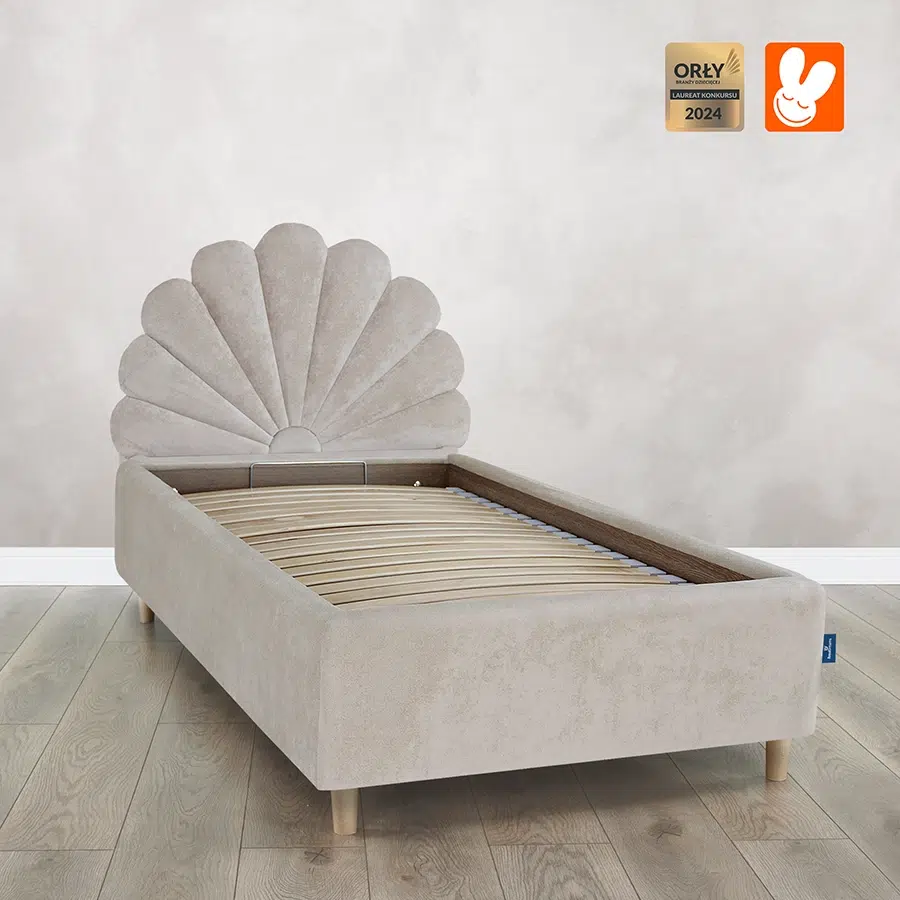 Lozko z cappucino FLOWER MN03 studio - Materac dla dziecka i niemowlaka