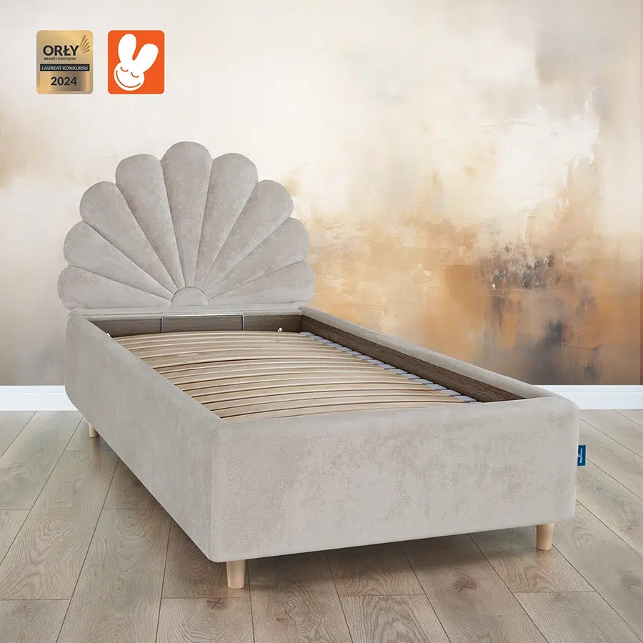 RoyalDreams Lozko FLOWERS cappucino MN03 studio - Materac dla dziecka i niemowlaka