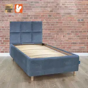 Łóżko 80x200 tapicerowane z pojemnikiem Blue - Materac dla dziecka i niemowlaka RoyalDreams Lozko classic BLUE MN13 cegla - Materac dla dziecka i niemowlaka