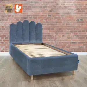 Łóżko 80x200 tapicerowane z pojemnikiem Blue - Materac dla dziecka i niemowlaka RoyalDreams Lozko coockie BLUE MN13 cegla - Materac dla dziecka i niemowlaka