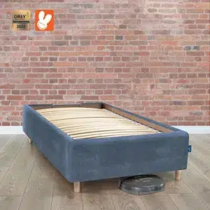 Łóżko 80x200 tapicerowane z pojemnikiem Blue - Materac dla dziecka i niemowlaka RoyalDreams Lozko z pojemnikiem BLUE MN13 cegla ODKURZACZ - Materac dla dziecka i niemowlaka