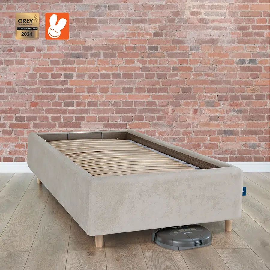 RoyalDreams Lozko z pojemnikiem CAPPUCINO MN03 cegla odkurzacz - Materac dla dziecka i niemowlaka
