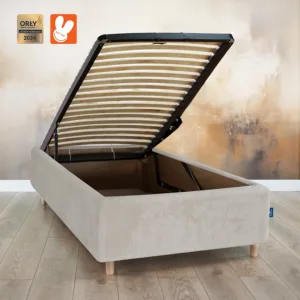 Łóżko 80x200 tapicerowane z pojemnikiem Cappucino