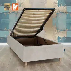 RoyalDreams Lozko z pojemnikiem CAPPUCINO MN03 turkusy i zloto rama - Materac dla dziecka i niemowlaka