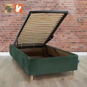 RoyalDreams Lozko z pojemnikiem GREEN MN18 cegla rama - Materac dla dziecka i niemowlaka