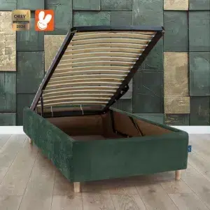 RoyalDreams Lozko z pojemnikiem GREEN MN18 loft rama - Materac dla dziecka i niemowlaka