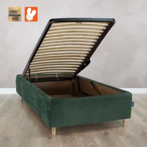Łóżko 80x200 tapicerowane z pojemnikiem Green