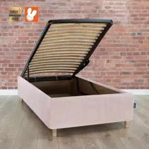 RoyalDreams Lozko z pojemnikiem PINK MN23 cegla rama - Materac dla dziecka i niemowlaka