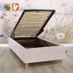 RoyalDreams Lozko z pojemnikiem PINK MN23 laka rama - Materac dla dziecka i niemowlaka