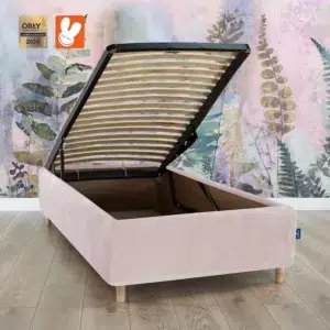 RoyalDreams Lozko z pojemnikiem PINK MN23 loft rama - Materac dla dziecka i niemowlaka