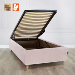 RoyalDreams Lozko z pojemnikiem PINK MN23 studio rama - Materac dla dziecka i niemowlaka