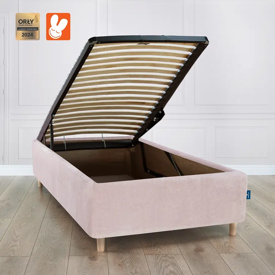 Łóżko 80x200 tapicerowane z pojemnikiem Pink