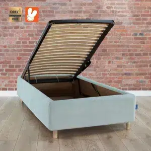 RoyalDreams Lozko z pojemnikiem mint MN21 cegla rama - Materac dla dziecka i niemowlaka