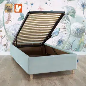 RoyalDreams Lozko z pojemnikiem mint MN21 laka rama - Materac dla dziecka i niemowlaka