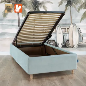 RoyalDreams Lozko z pojemnikiem mint MN21 serfer rama - Materac dla dziecka i niemowlaka