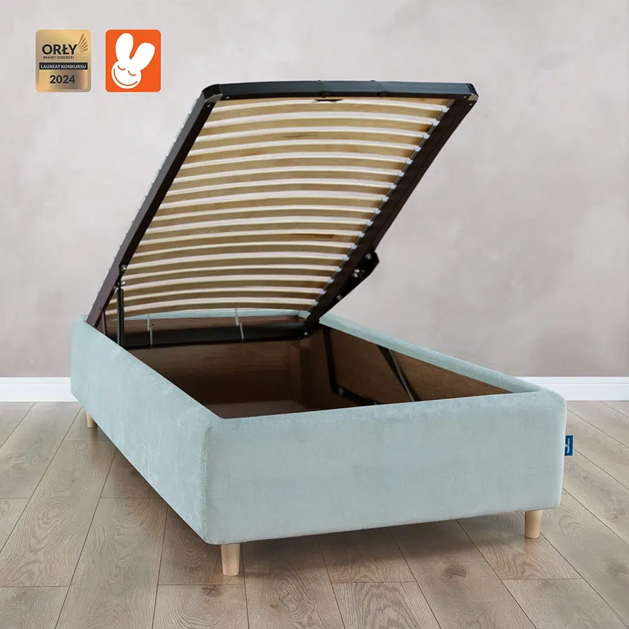 Łóżko 80x200 tapicerowane z pojemnikiem Mint