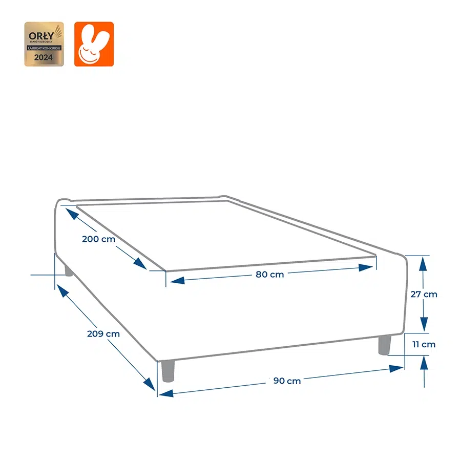 RoyalDreams Lozko z pojemnikiem wymiary 80x200 kopia - Materac dla dziecka i niemowlaka