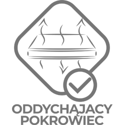 Materac do łóżeczka Bezpieczny Maluch - Materac dla dziecka i niemowlaka piktogram szary oddychajacy pokrowiec - Materac dla dziecka i niemowlaka