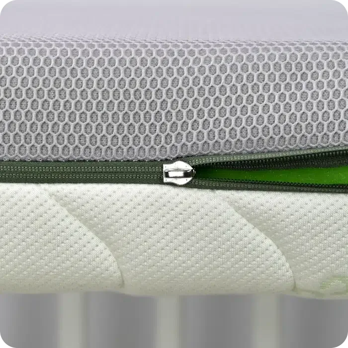 Materac do dostawki piankowy Bamboo Air - Materac dla dziecka i niemowlaka bezpieczny-zamek-bez-spinacza